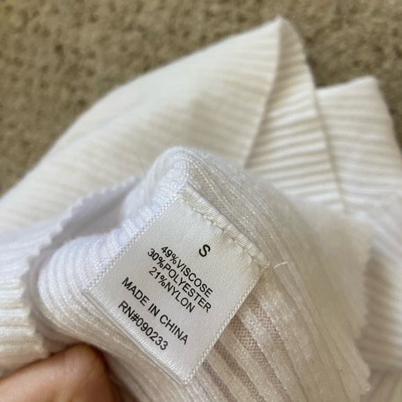 Pacsun White Tank Ribbed Turtleneck Mockneck Crop - Picture 5 of 5